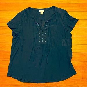 Classy Casual Subtle Royal Blue Blouse